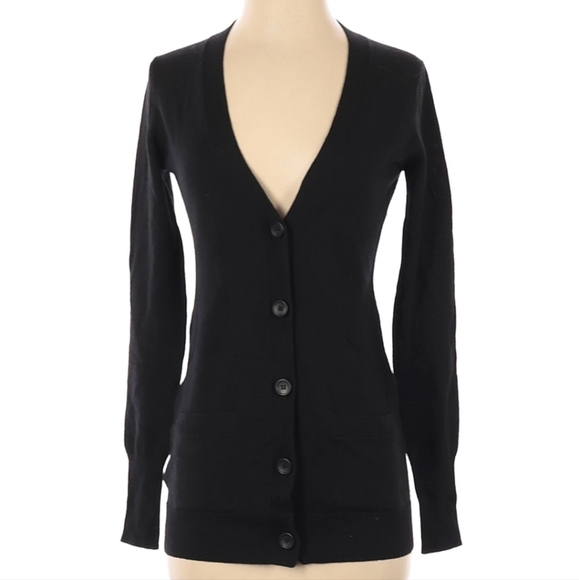 Ann Taylor Sweaters - XS Ann Taylor merino wool black v-neck cardigan